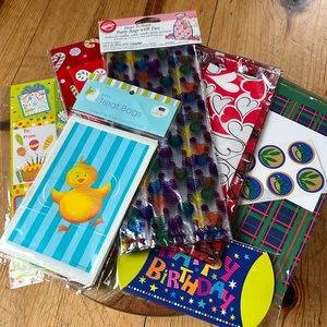 Bundle: Party / Treat Bags, Tags, Birthday Gift Card Holder Foldable Letters NWT